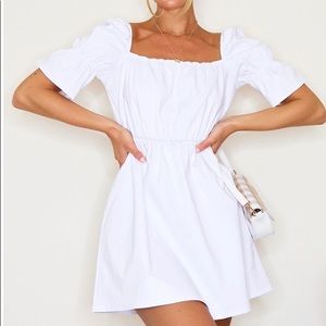 White shift dress